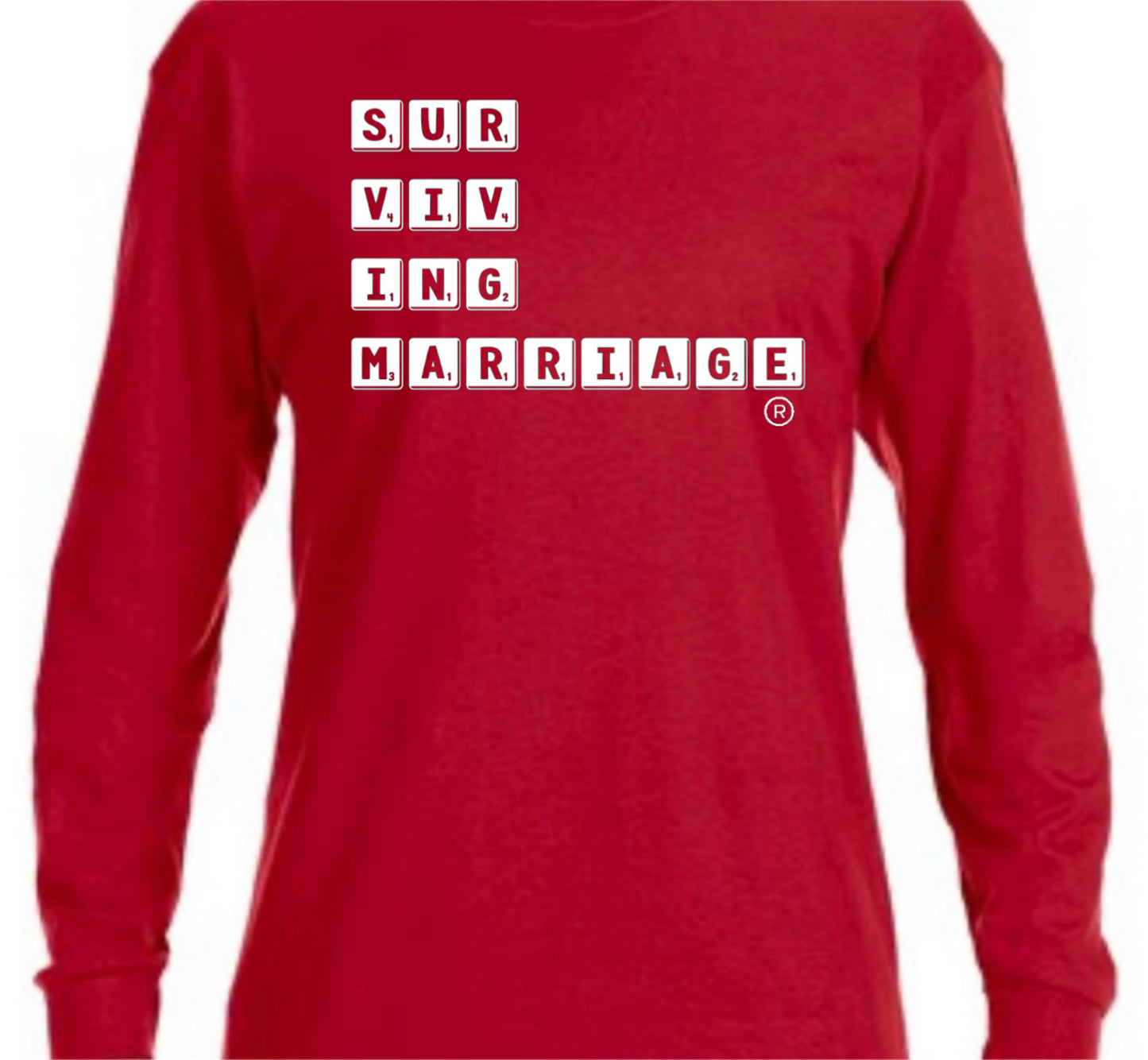 Surviving Marriage Scrabble Tshirt - Black or Red - Short Sleeve & Long Sleeve